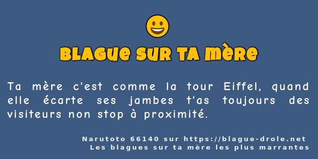 Ta mère c'est comme la tour Eiffel, quand...