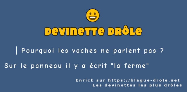 Pourquoi les vaches ne parlent pas ?