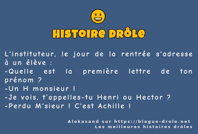 L'instituteur, le jour de la rentrée...