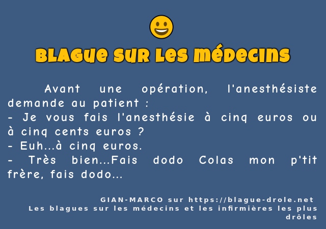   Avant une opération, l'anesthésiste...