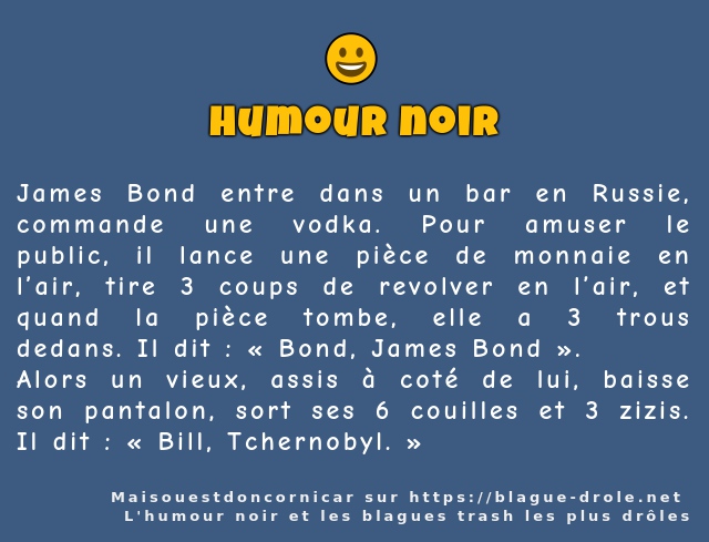 James Bond entre dans un bar en Russie,...