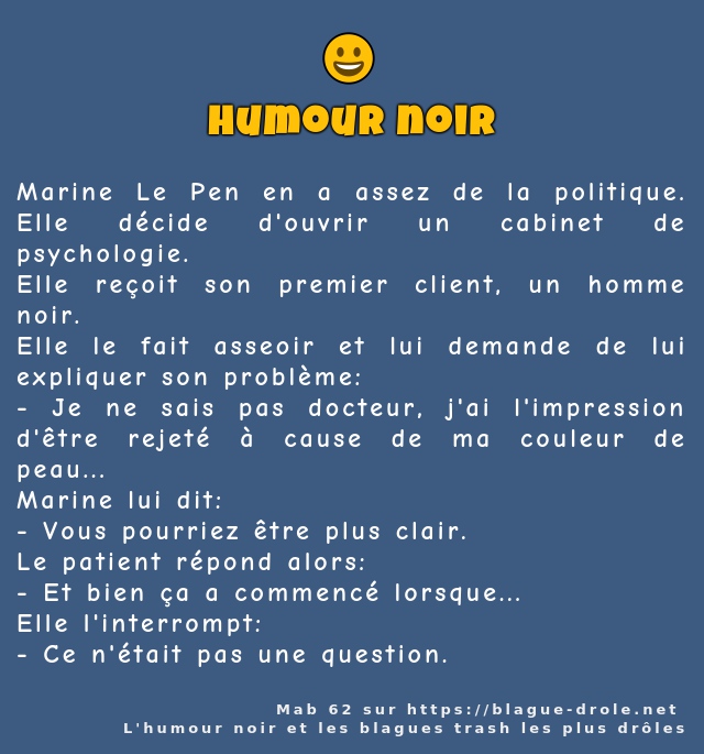 Marine Le Pen en a assez de la politique....