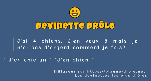 J'ai 4 chiens. J'en veux 5 mais je n'ai pas...