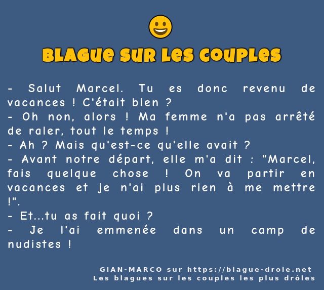 Salut Marcel. Tu es donc revenu de vacances...