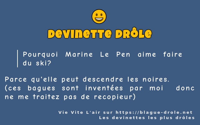 Pourquoi Marine Le Pen aime faire du ski?