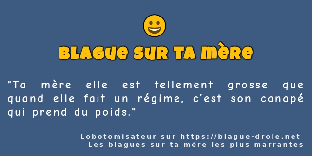 Ta mère elle est tellement grosse que quand...