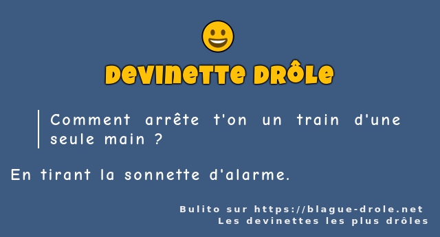 Comment arrête t'on un train d'une seule...