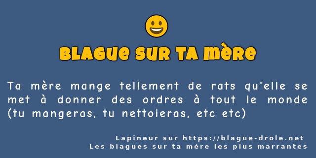 Ta mère mange tellement de rats qu'elle se...