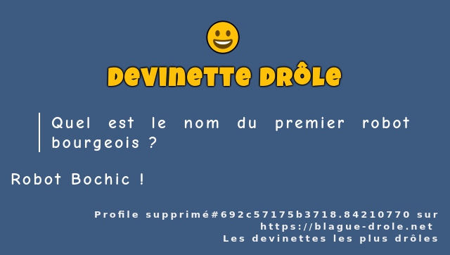 Quel est le nom du premier robot bourgeois ?