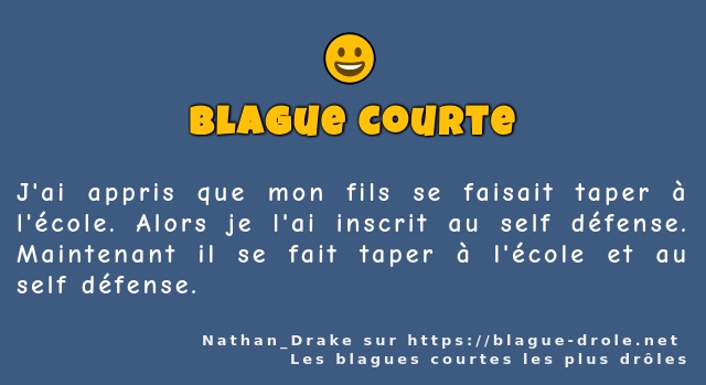 J'ai appris que mon fils se faisait taper à...