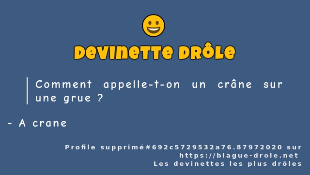Comment appelle-t-on un crâne sur une grue ?