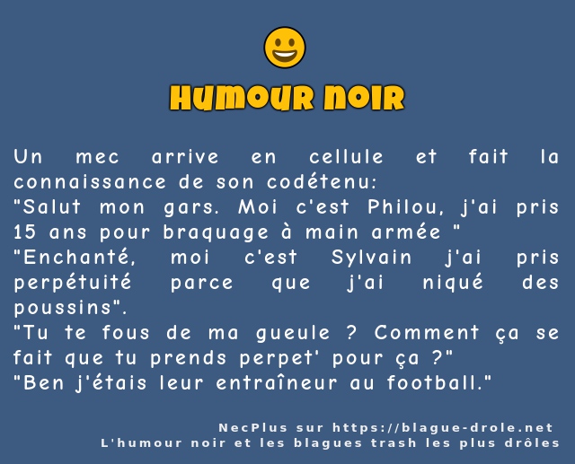 Un mec arrive en cellule et fait la...