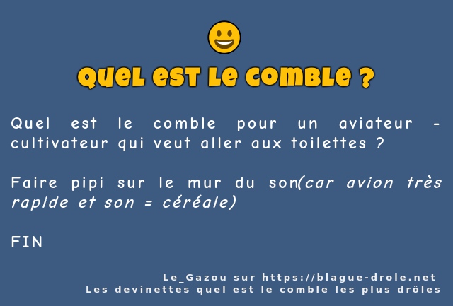 Quel est le comble pour un aviateur -...