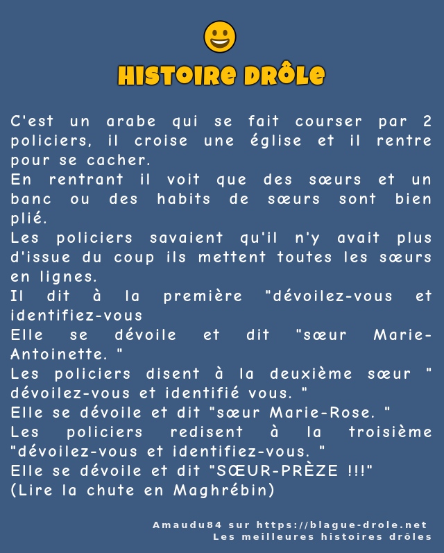 C'est un arabe qui se fait courser par 2...