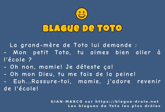   La grand-mère de Toto lui demande :