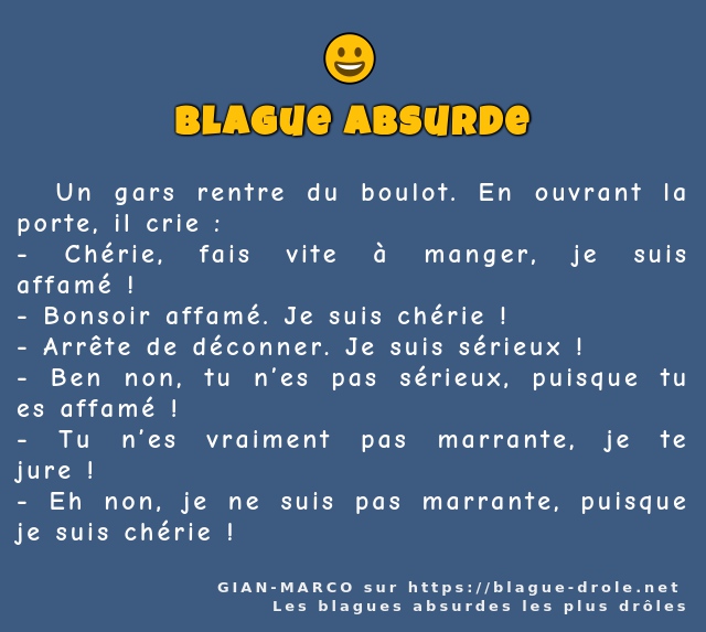  Un gars rentre du boulot. En ouvrant la...