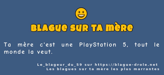 Ta mère c'est une PlayStation 5, tout le...