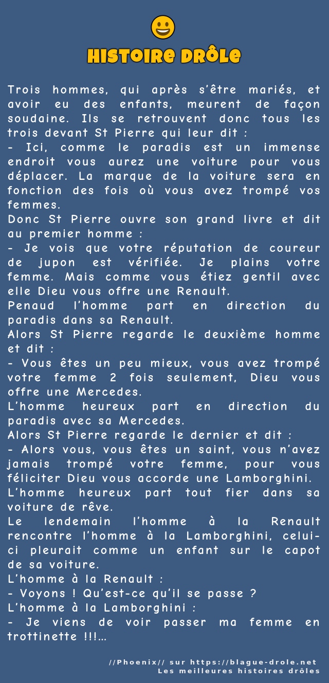 Trois hommes, qui après s’être mariés, et...
