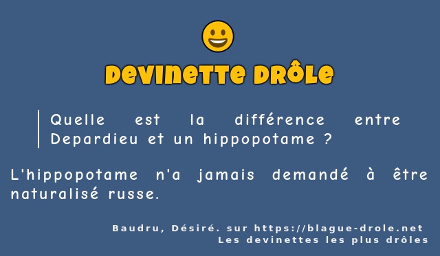 Quelle est la différence entre Depardieu et...