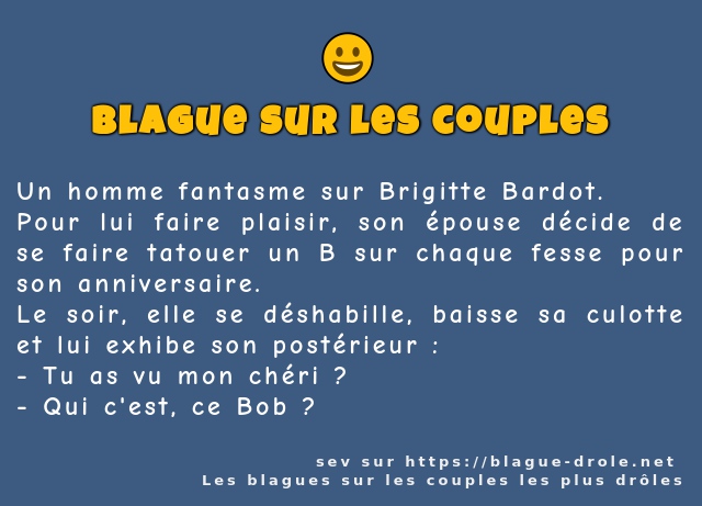 Un homme fantasme sur Brigitte Bardot.