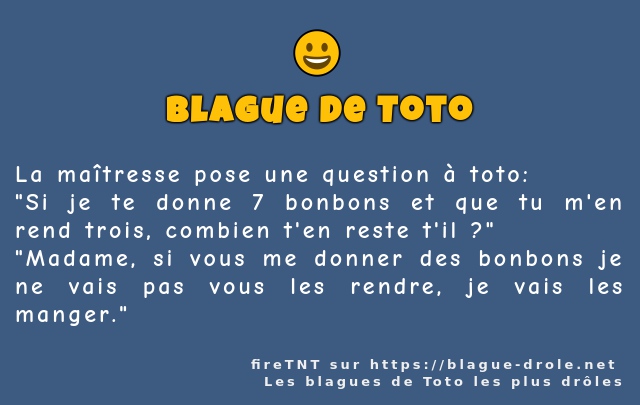 La maîtresse pose une question à toto: