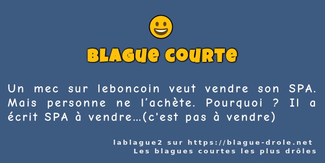 Un mec sur leboncoin veut vendre son SPA....