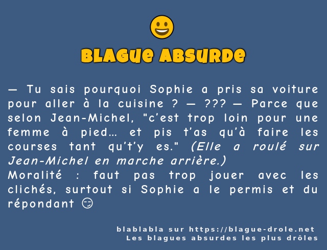 Tu sais pourquoi Sophie a pris sa voiture...