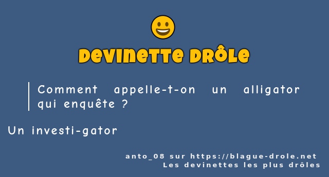 Comment appelle-t-on un alligator qui...