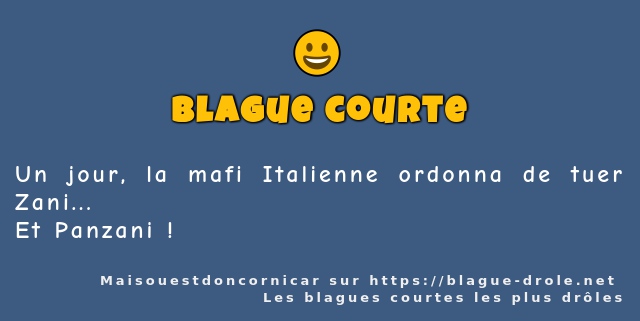 Un jour, la mafi Italienne ordonna de...
