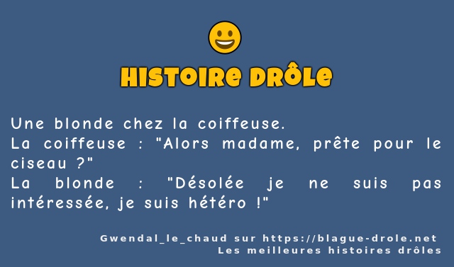Une blonde chez la coiffeuse.