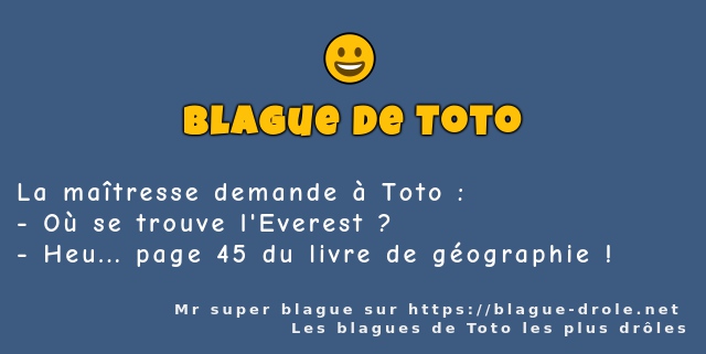 La maîtresse demande à Toto :