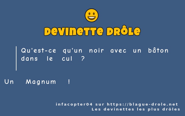 Qu'est-ce qu'un noir avec un bâton dans le...