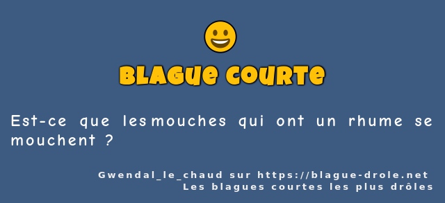 Est-ce que les mouches qui ont un rhume se...
