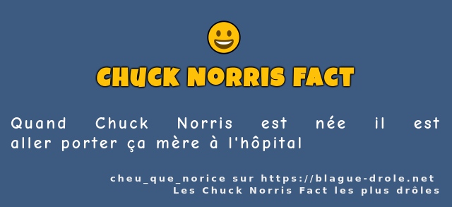 Quand Chuck Norris est née il est...