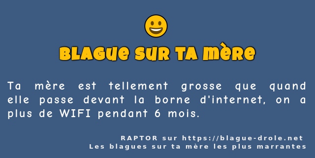 Ta mère est tellement grosse que quand elle...
