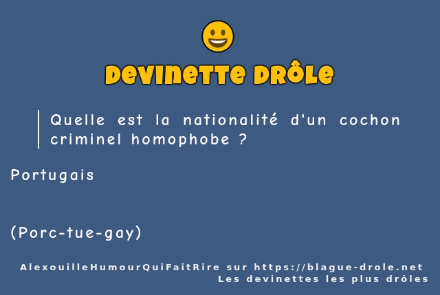 Quelle est la nationalité d'un cochon...