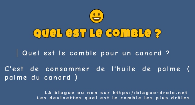 Quel est le comble pour un canard ?