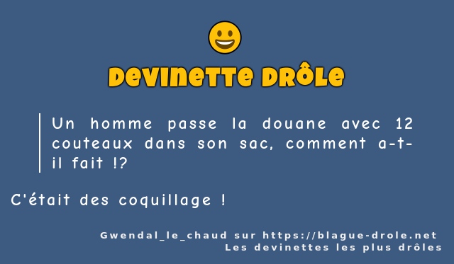 Un homme passe la douane avec 12 couteaux...
