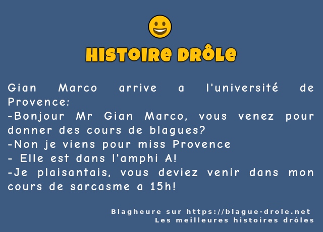 Gian Marco arrive a l'université de Provence: