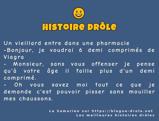 Un vieillard entre dans une pharmacie
