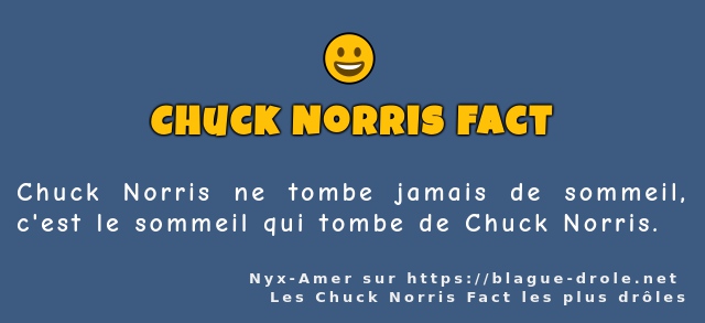 Chuck Norris ne tombe jamais de sommeil,...