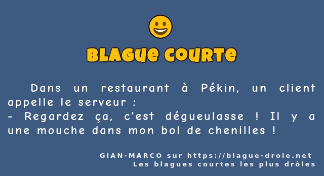   Dans un restaurant à Pékin, un client...