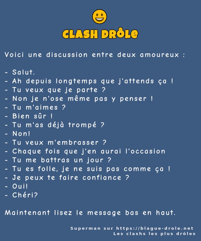 Voici une discussion entre deux amoureux :