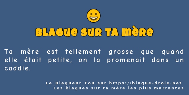 Ta mère est tellement grosse que quand elle...