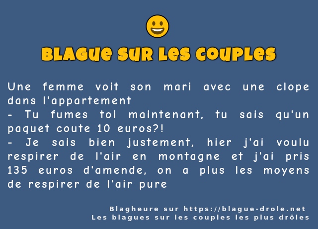 Une femme voit son mari avec une clope...