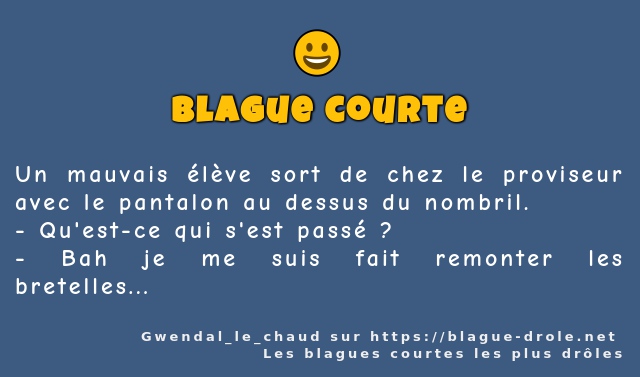 Un mauvais élève sort de chez le proviseur...