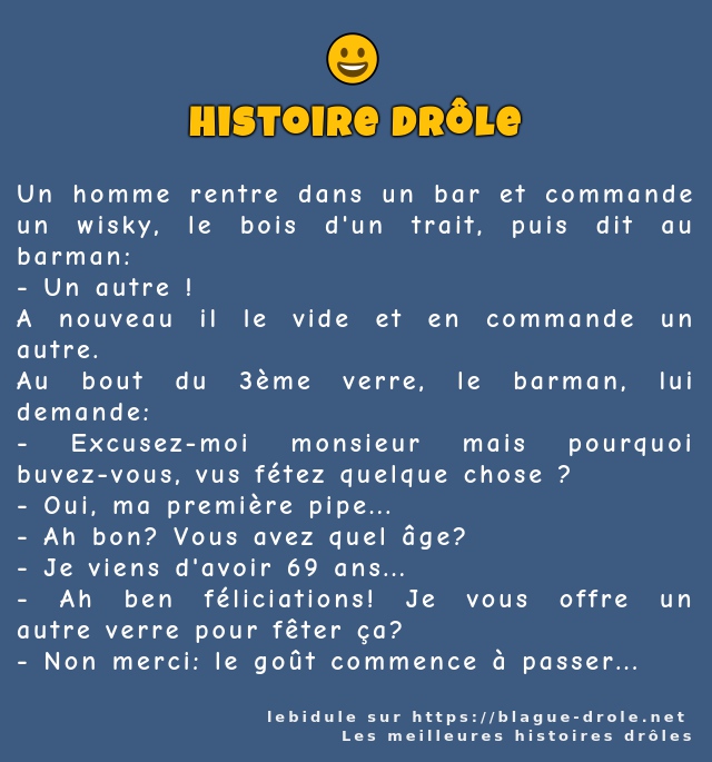 Un homme rentre dans un bar et commande un...