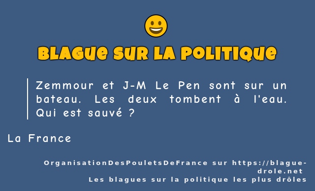 Zemmour et J-M Le Pen sont sur un bateau....