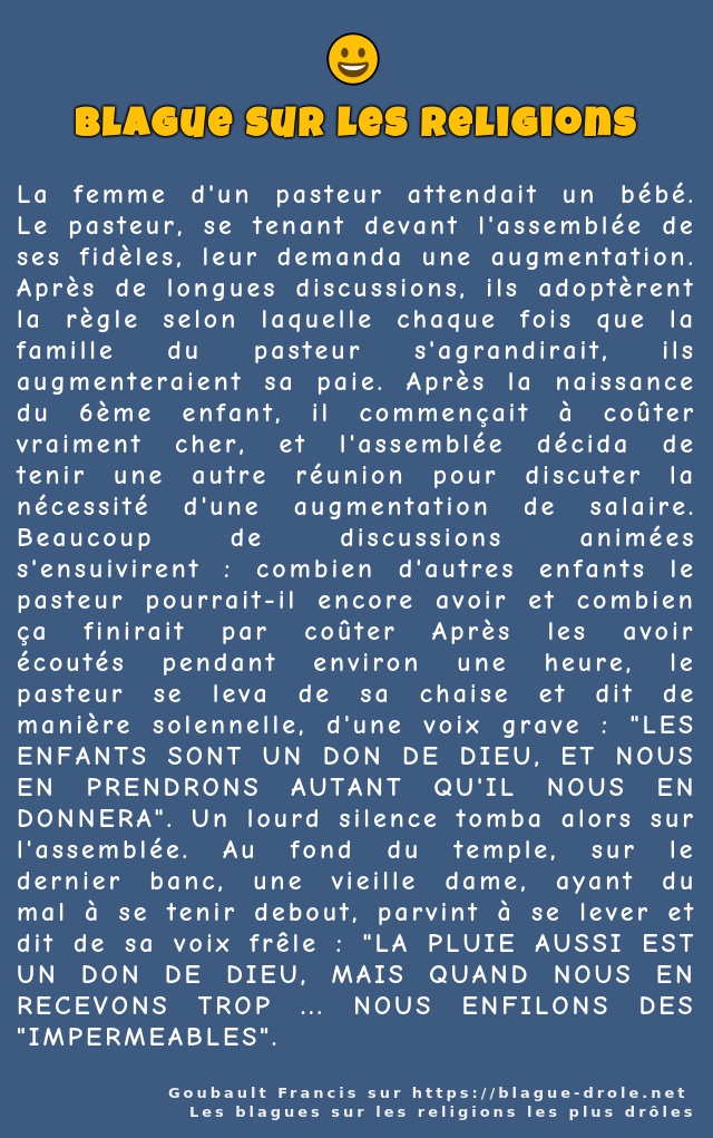 La femme d'un pasteur attendait un bébé. Le...