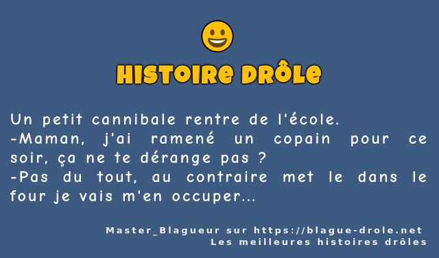 Un petit cannibale rentre de l'école.